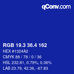 カラーコード: RGB 19.3 36.4 162 | qconv.com