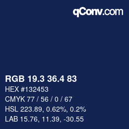 カラーコード: RGB 19.3 36.4 83 | qconv.com