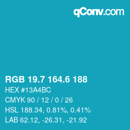 カラーコード: RGB 19.7 164.6 188 | qconv.com