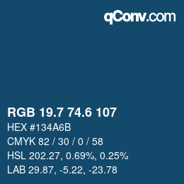 カラーコード: RGB 19.7 74.6 107 | qconv.com