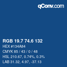 カラーコード: RGB 19.7 74.6 132 | qconv.com