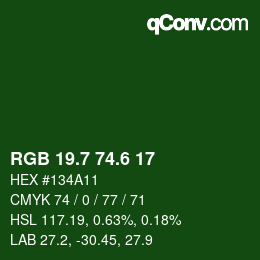 カラーコード: RGB 19.7 74.6 17 | qconv.com