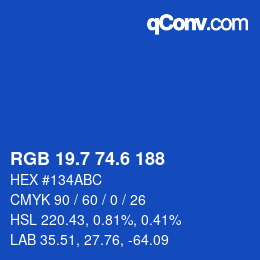 カラーコード: RGB 19.7 74.6 188 | qconv.com
