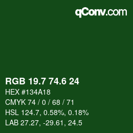 カラーコード: RGB 19.7 74.6 24 | qconv.com