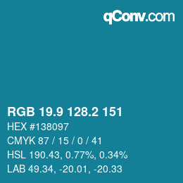 Color code: RGB 19.9 128.2 151 | qconv.com