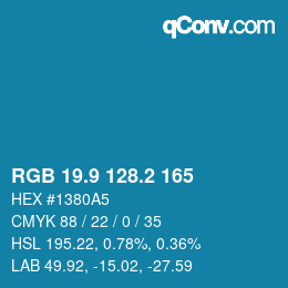 Color code: RGB 19.9 128.2 165 | qconv.com