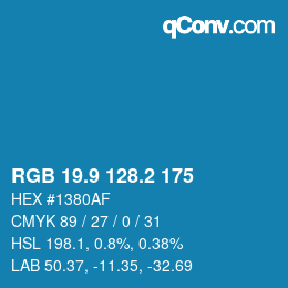 Color code: RGB 19.9 128.2 175 | qconv.com