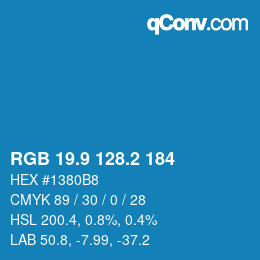 Color code: RGB 19.9 128.2 184 | qconv.com