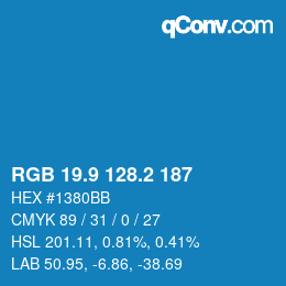 Color code: RGB 19.9 128.2 187 | qconv.com