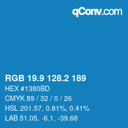 Color code: RGB 19.9 128.2 189 | qconv.com