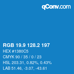 Color code: RGB 19.9 128.2 197 | qconv.com