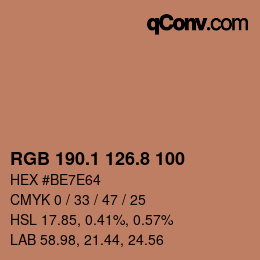 Color code: RGB 190.1 126.8 100 | qconv.com