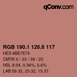 Farbcode: RGB 190.1 126.8 117 | qconv.com