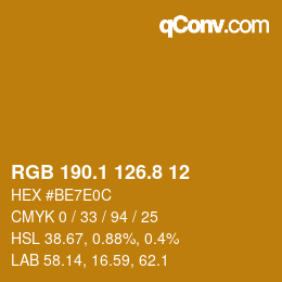 Color code: RGB 190.1 126.8 12 | qconv.com