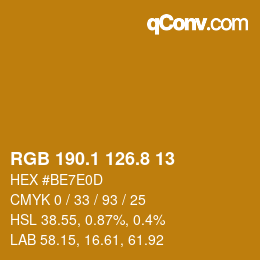 Color code: RGB 190.1 126.8 13 | qconv.com