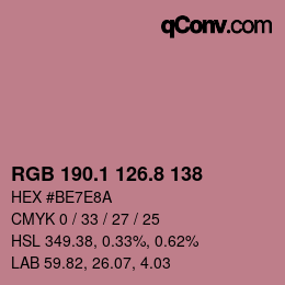 Color code: RGB 190.1 126.8 138 | qconv.com