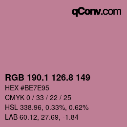 Color code: RGB 190.1 126.8 149 | qconv.com
