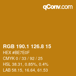 Color code: RGB 190.1 126.8 15 | qconv.com