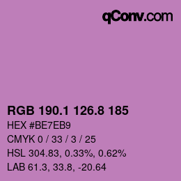 カラーコード: RGB 190.1 126.8 185 | qconv.com