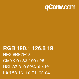 Color code: RGB 190.1 126.8 19 | qconv.com