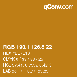 Color code: RGB 190.1 126.8 22 | qconv.com