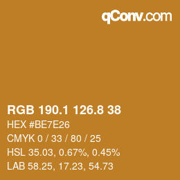 Color code: RGB 190.1 126.8 38 | qconv.com