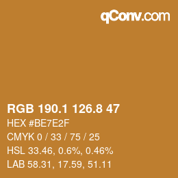Color code: RGB 190.1 126.8 47 | qconv.com