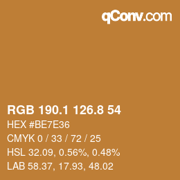 Color code: RGB 190.1 126.8 54 | qconv.com