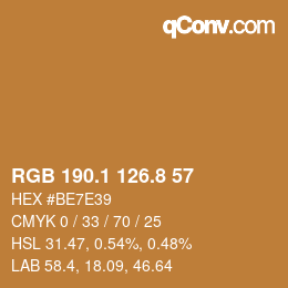Color code: RGB 190.1 126.8 57 | qconv.com
