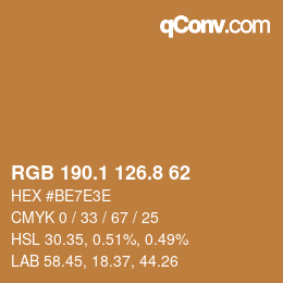 Color code: RGB 190.1 126.8 62 | qconv.com