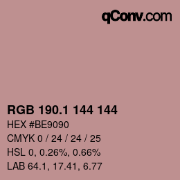 カラーコード: RGB 190.1 144 144 | qconv.com