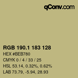 カラーコード: RGB 190.1 183 128 | qconv.com