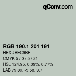 カラーコード: RGB 190.1 201 191 | qconv.com