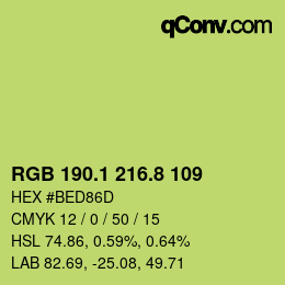 カラーコード: RGB 190.1 216.8 109 | qconv.com