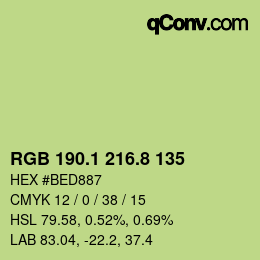 カラーコード: RGB 190.1 216.8 135 | qconv.com