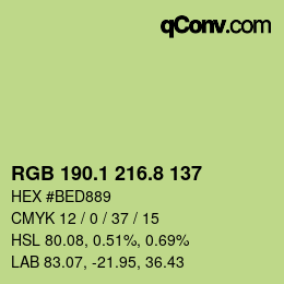Color code: RGB 190.1 216.8 137 | qconv.com
