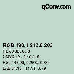 カラーコード: RGB 190.1 216.8 203 | qconv.com