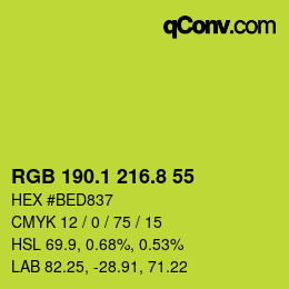 カラーコード: RGB 190.1 216.8 55 | qconv.com