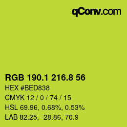 カラーコード: RGB 190.1 216.8 56 | qconv.com