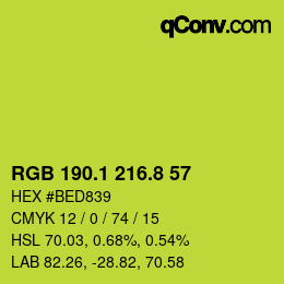 カラーコード: RGB 190.1 216.8 57 | qconv.com
