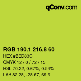 カラーコード: RGB 190.1 216.8 60 | qconv.com