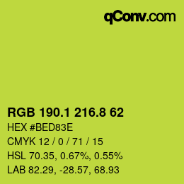 カラーコード: RGB 190.1 216.8 62 | qconv.com