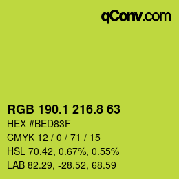 カラーコード: RGB 190.1 216.8 63 | qconv.com