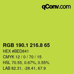 カラーコード: RGB 190.1 216.8 65 | qconv.com