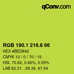 カラーコード: RGB 190.1 216.8 66 | qconv.com