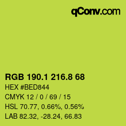 カラーコード: RGB 190.1 216.8 68 | qconv.com