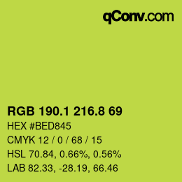 カラーコード: RGB 190.1 216.8 69 | qconv.com