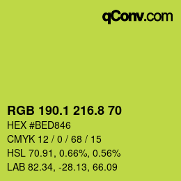 カラーコード: RGB 190.1 216.8 70 | qconv.com