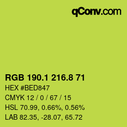カラーコード: RGB 190.1 216.8 71 | qconv.com