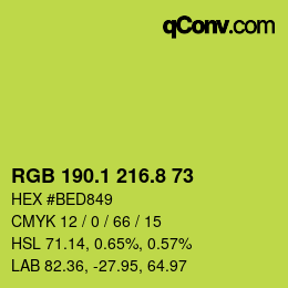 カラーコード: RGB 190.1 216.8 73 | qconv.com